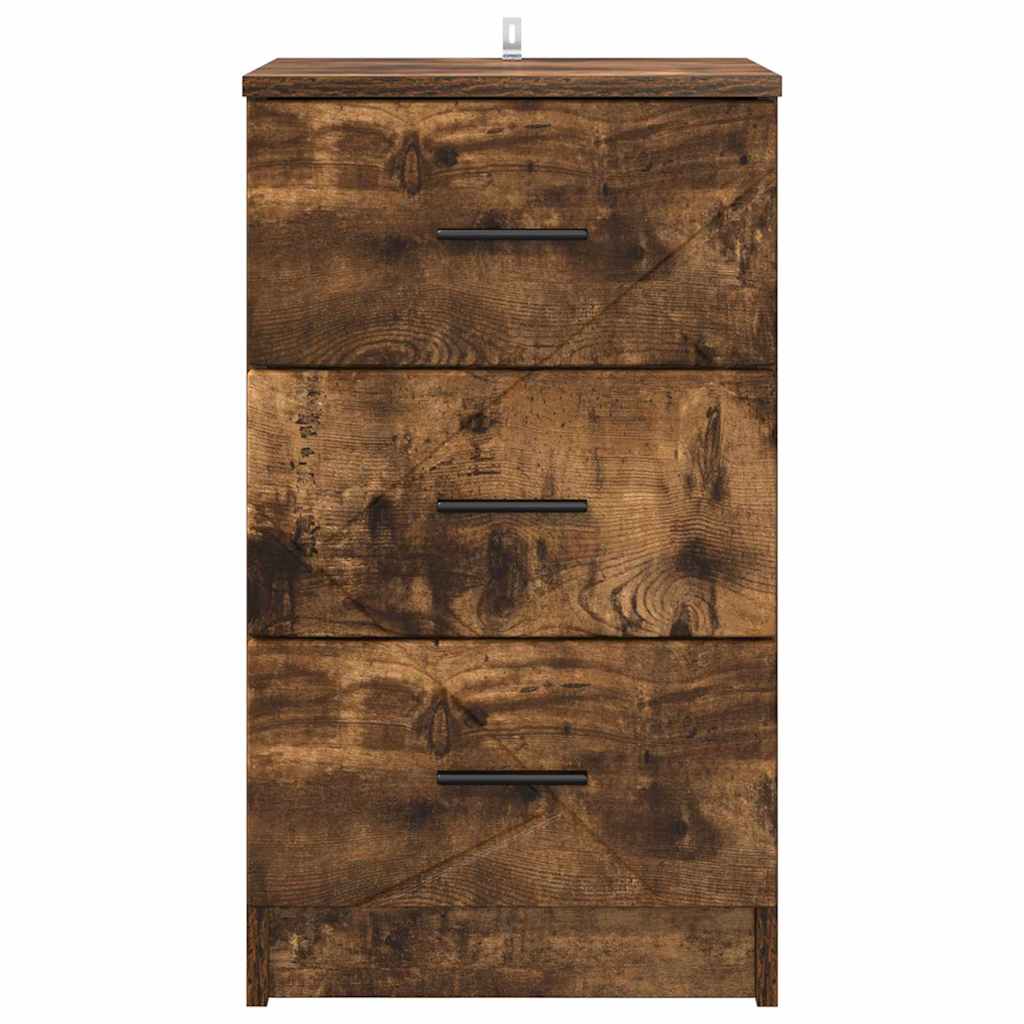 Bedside Cabinet Smoked oak 38 x 38 x 66 cm Engineered wood